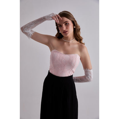 Torsha Lace Whisper Pink Corset Top