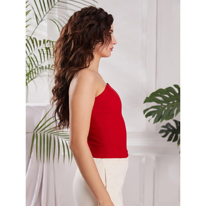 Torsha Pleated Guilty Red Corset Top