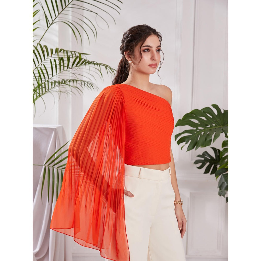 Torsha Stolen Moment Orange Corset Crop Top