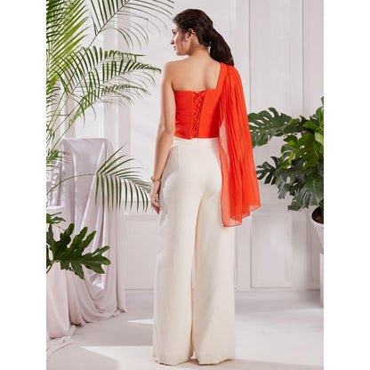 Torsha Stolen Moment Orange Corset Crop Top