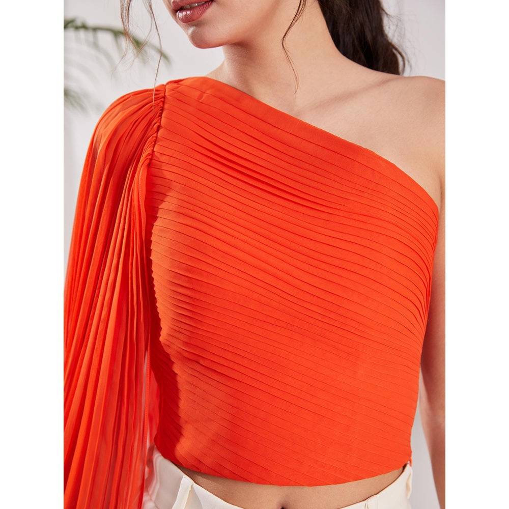 Torsha Stolen Moment Orange Corset Crop Top