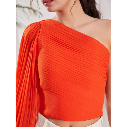 Torsha Stolen Moment Orange Corset Crop Top