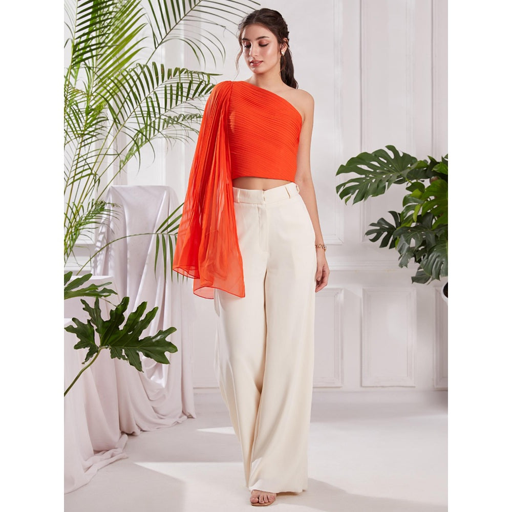 Torsha Stolen Moment Orange Corset Crop Top