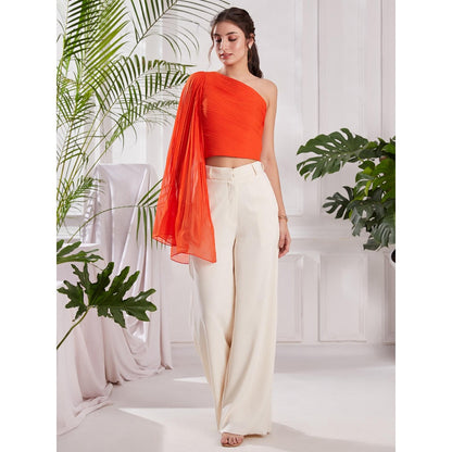 Torsha Stolen Moment Orange Corset Crop Top