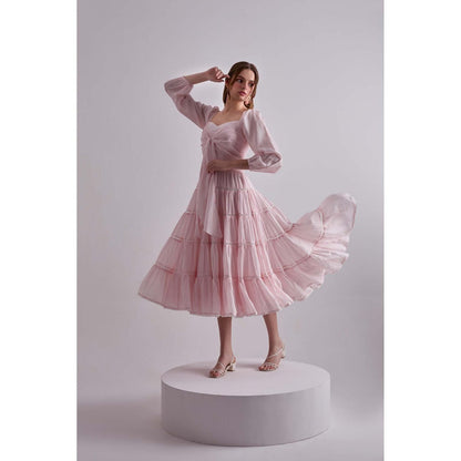 Torsha Pink Paradise Cotton Silk Dress for Women
