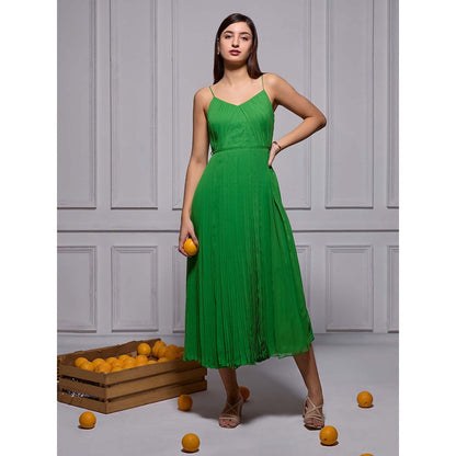 Torsha Green Mint To Be Midi Georgette Dress for Women