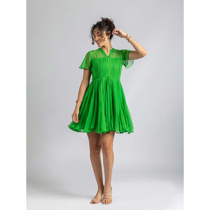 Torsha Green Breeze Mini Dress