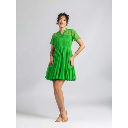 Torsha Green Breeze Mini Dress