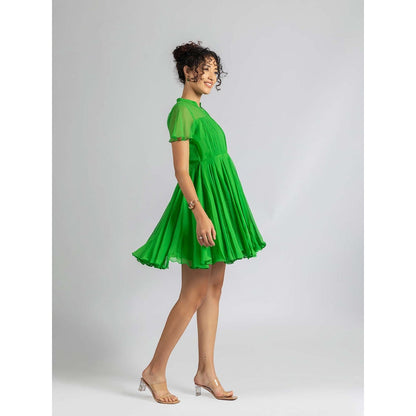 Torsha Green Breeze Mini Dress