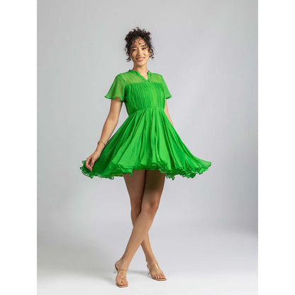 Torsha Green Breeze Mini Dress