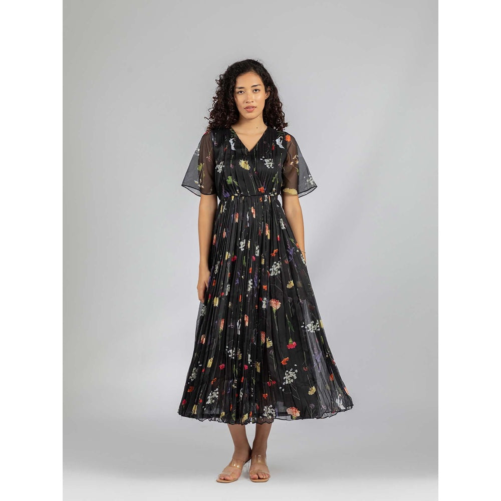 Torsha Black Twilight Drape Dress