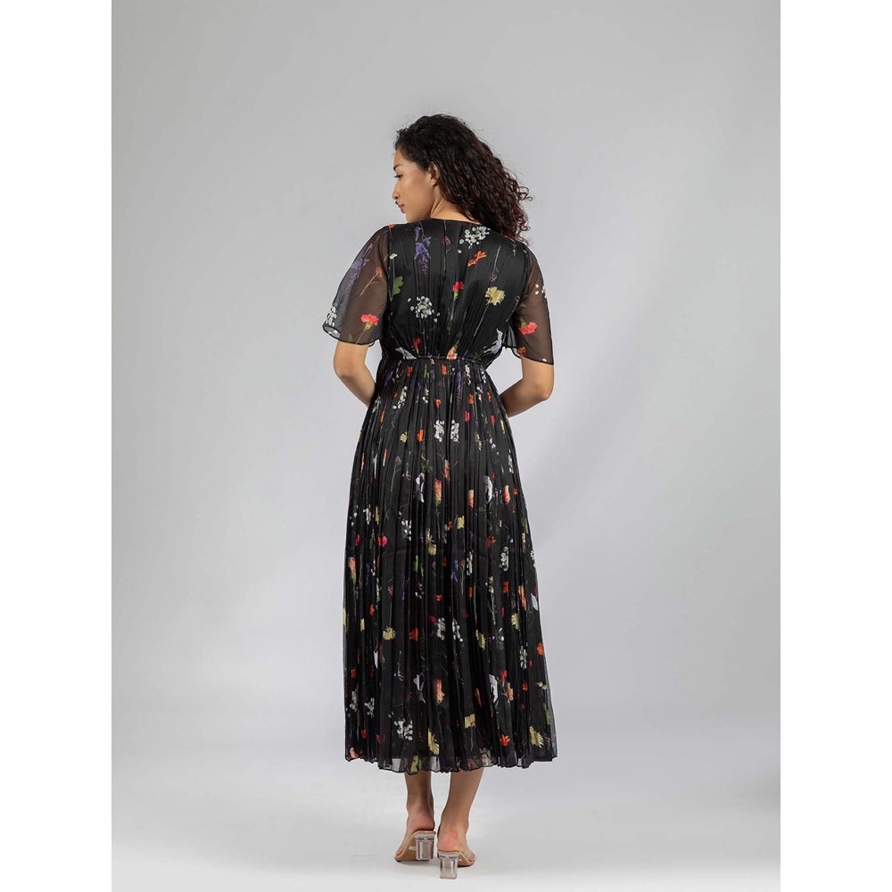 Torsha Black Twilight Drape Dress