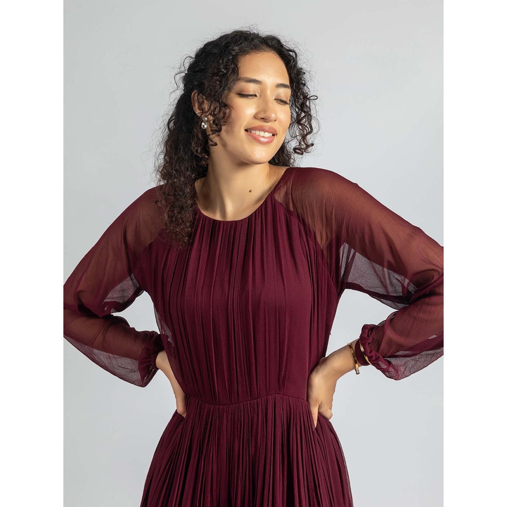 Torsha Burgundy Breeze Dress