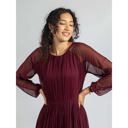 Torsha Burgundy Breeze Dress