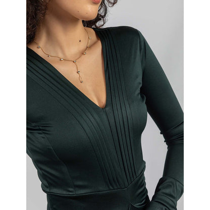 Torsha Green Luxe Drapes Gown