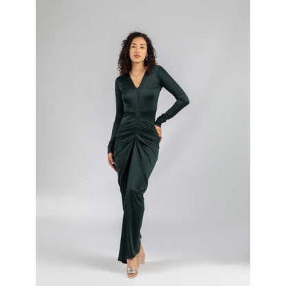 Torsha Green Luxe Drapes Gown