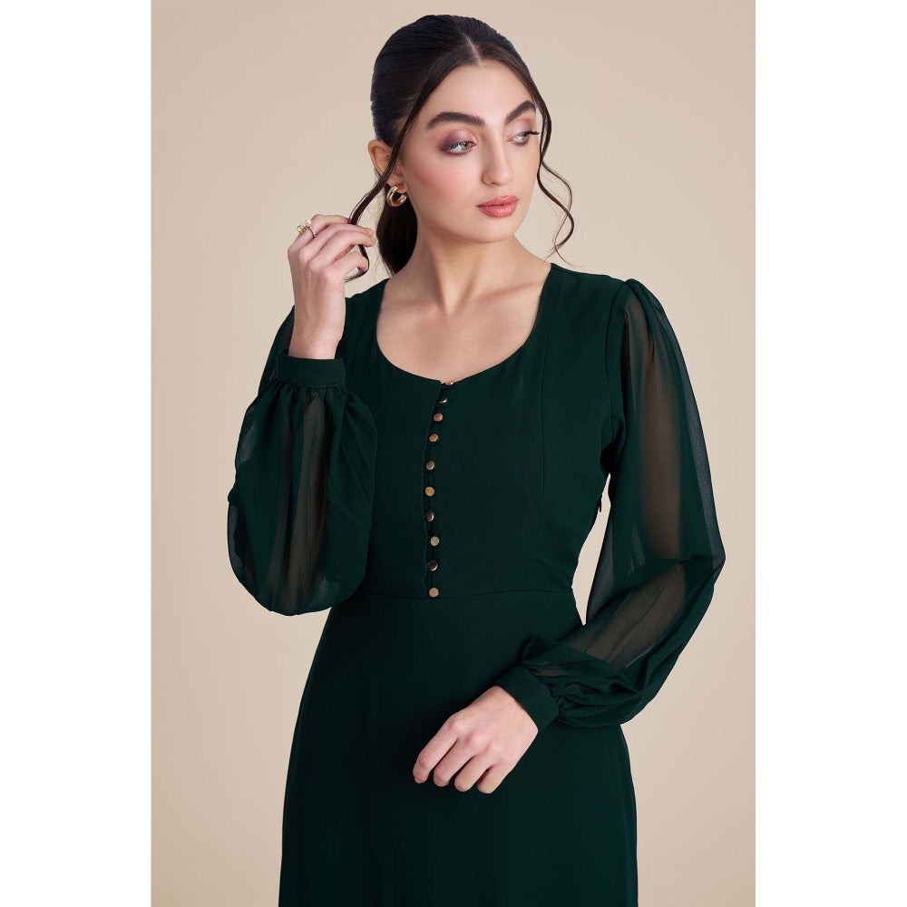 Torsha Green Whisper Flared Dress