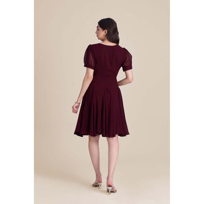Torsha Burgundy Muse Mini Dress