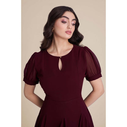 Torsha Burgundy Muse Mini Dress