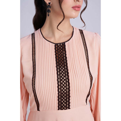 Torsha Peach Lace Charm Dress