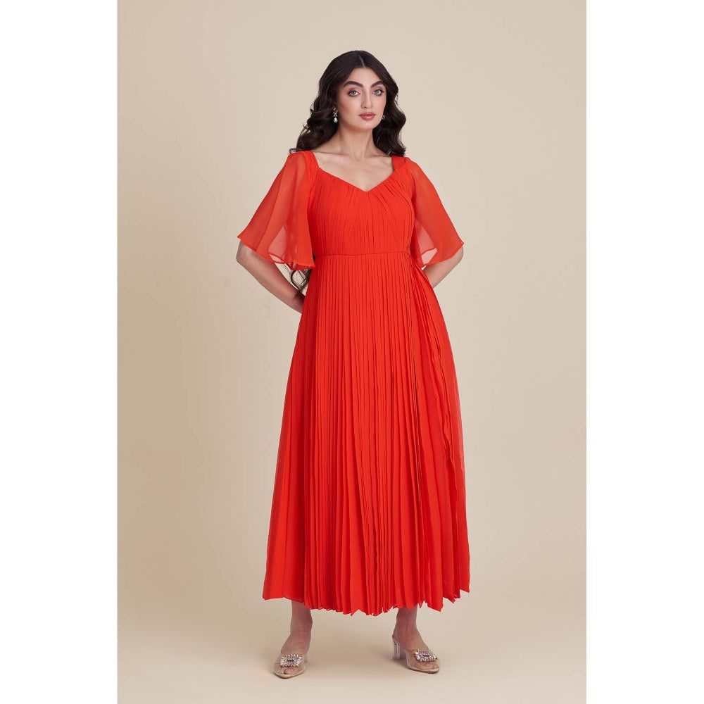 Torsha Orange Flame Flair Dress