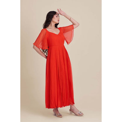 Torsha Orange Flame Flair Dress