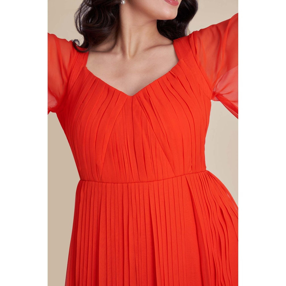 Torsha Orange Flame Flair Dress