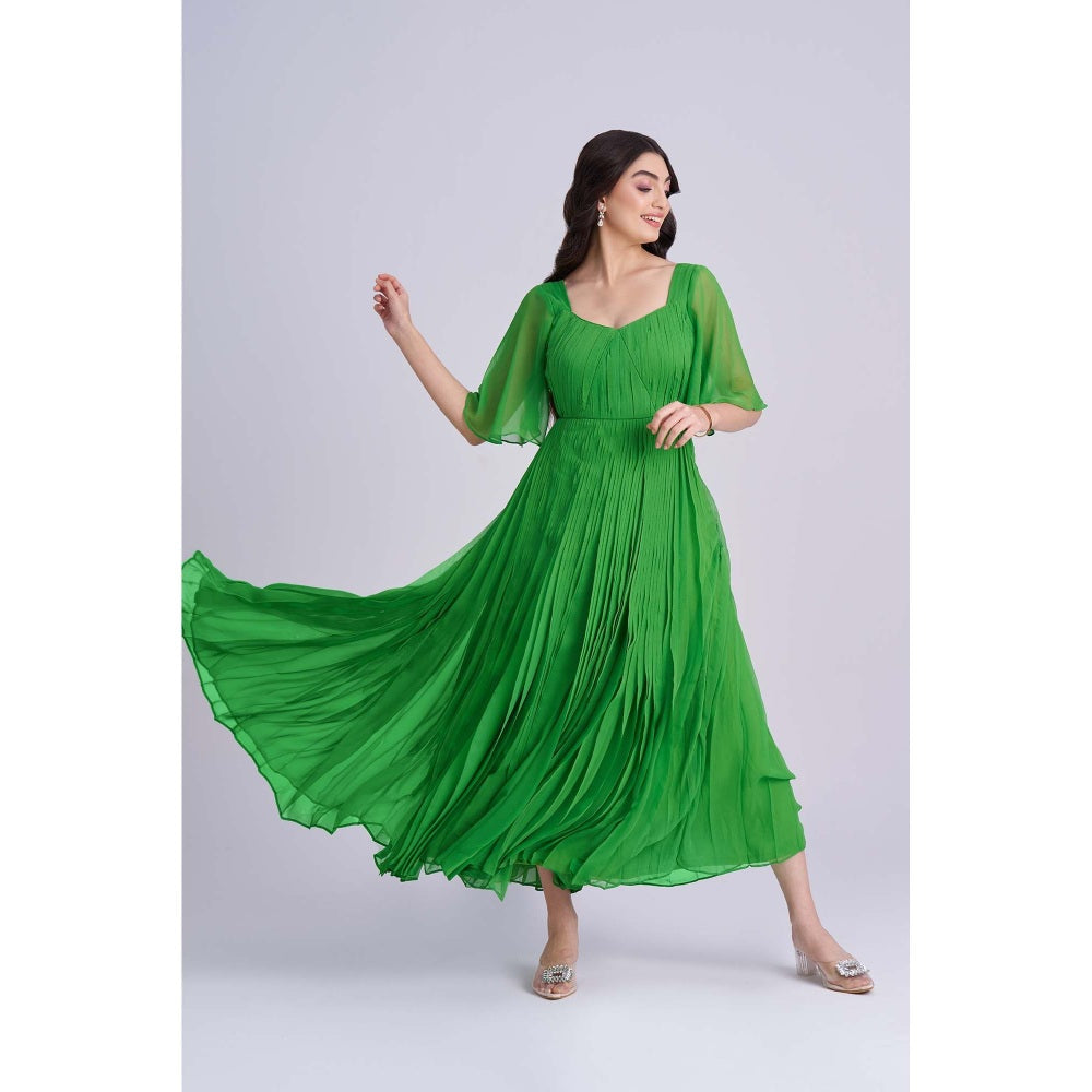 Torsha Green Amber Bloom Dress