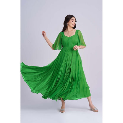 Torsha Green Amber Bloom Dress