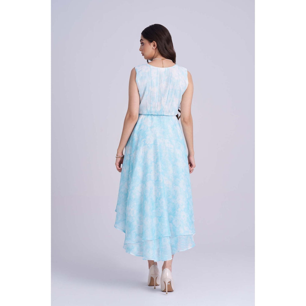 Torsha Blue Skyline Drift Midi Dress