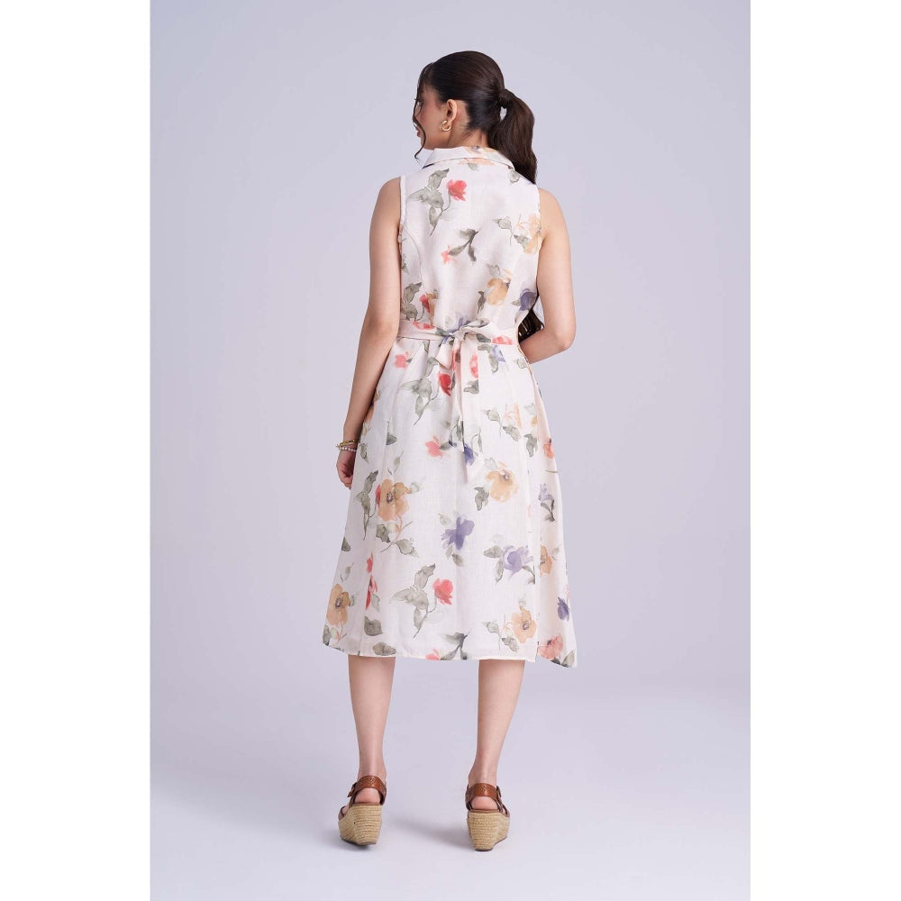 Torsha Multicolour Linen Meadow Dress