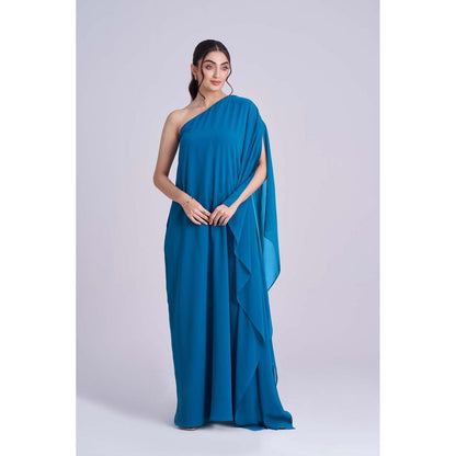 Torsha Blue Lagoon Luxe Poncho Dress