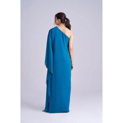 Torsha Blue Lagoon Luxe Poncho Dress