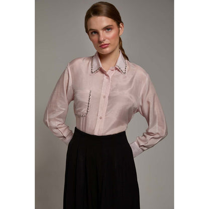 Torsha Pink Radiance Cotton Shirt for Women