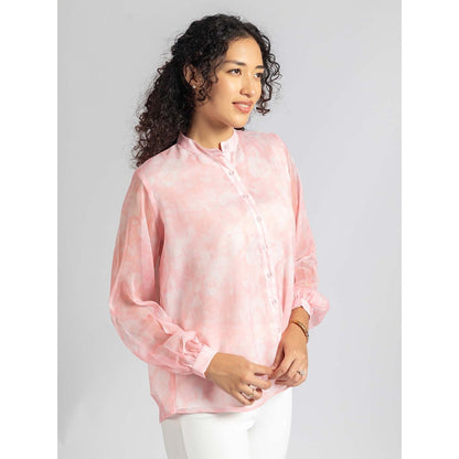 Torsha Pink Sheer Shirt with Inner