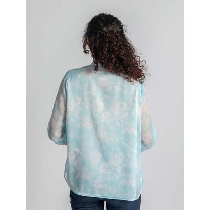 Torsha Blue Sheer Shirt with Inner
