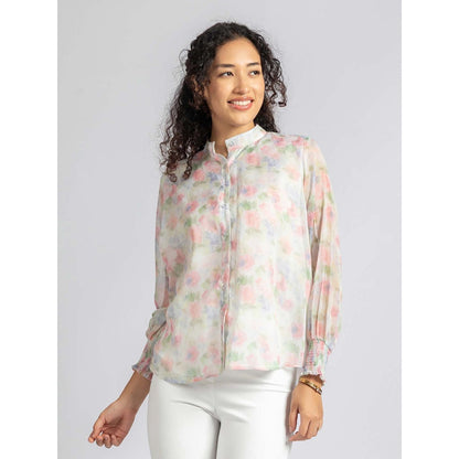 Torsha Multicolour Sheer Shirt with Inner