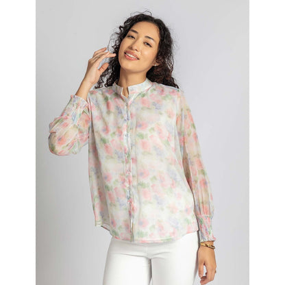 Torsha Multicolour Sheer Shirt with Inner