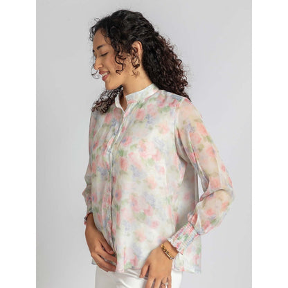 Torsha Multicolour Sheer Shirt with Inner