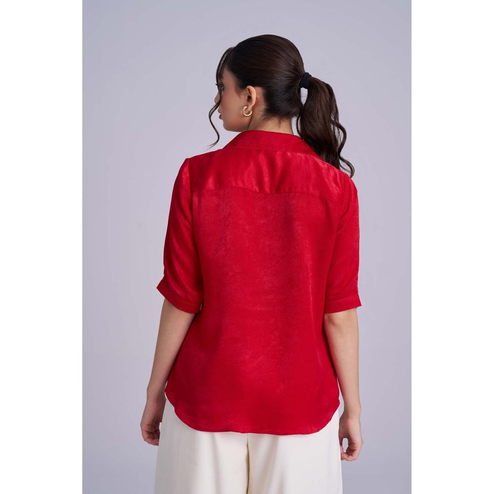 Torsha Red Velvet Shirt