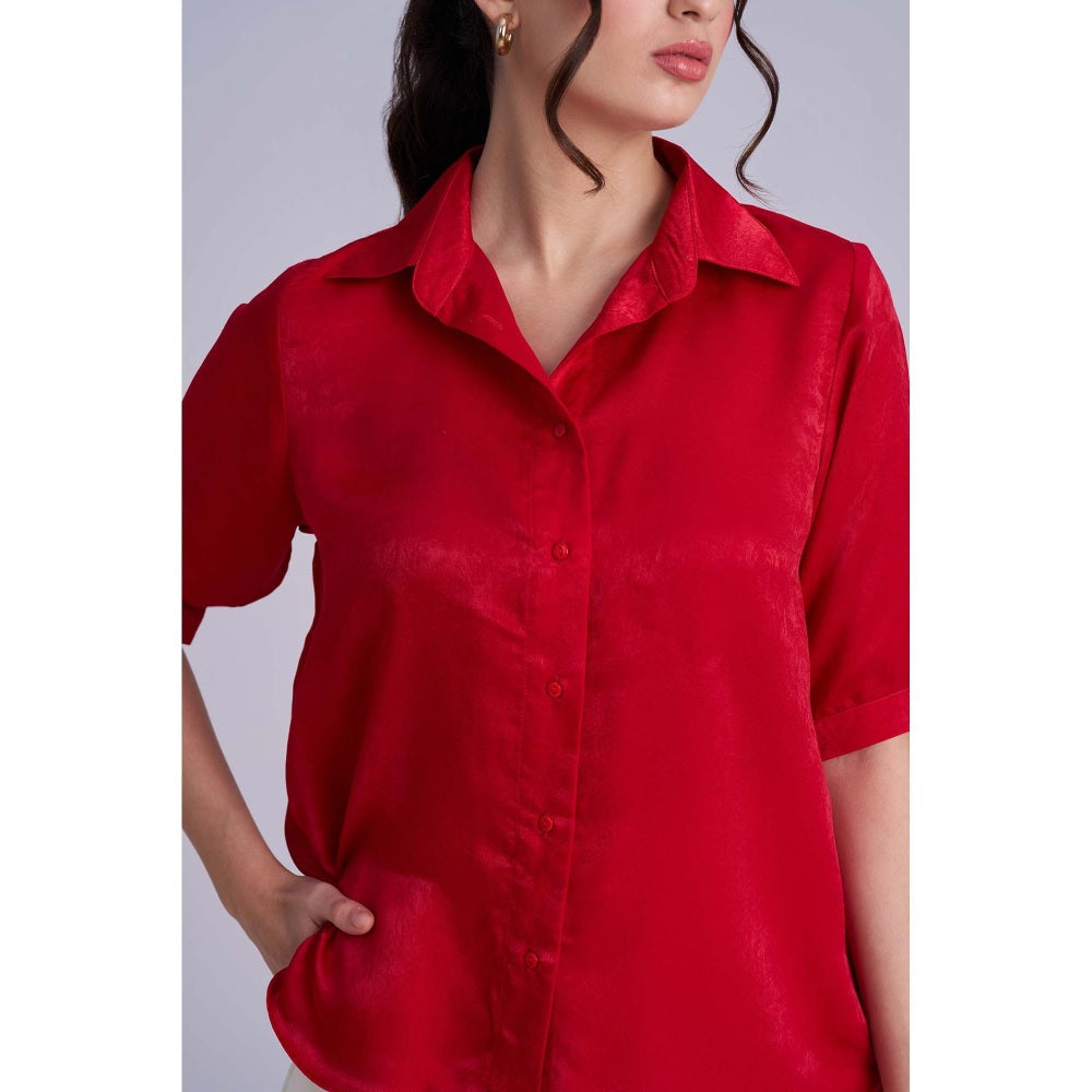 Torsha Red Velvet Shirt