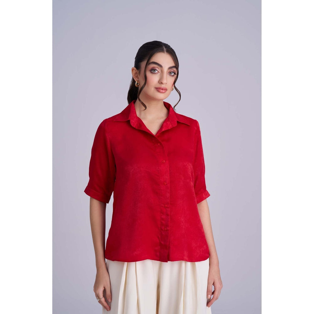 Torsha Red Velvet Shirt