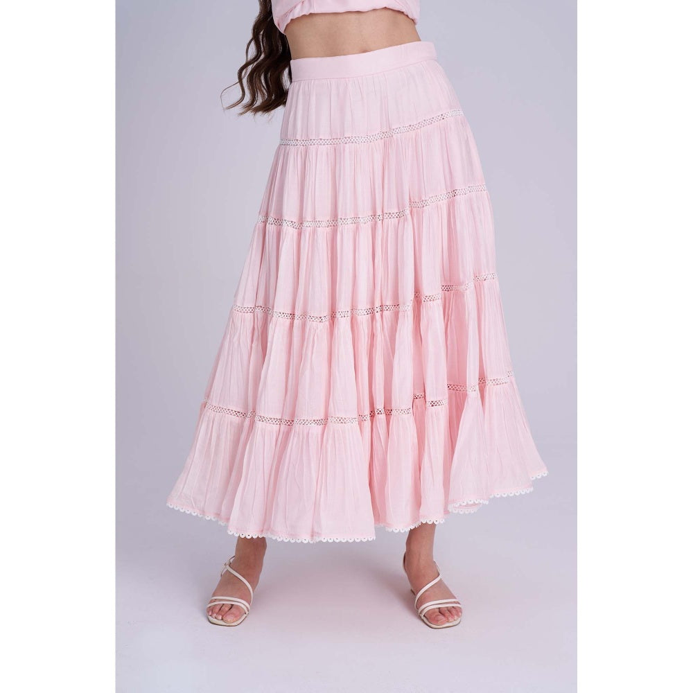 Torsha Pink Blush Lace Skirt