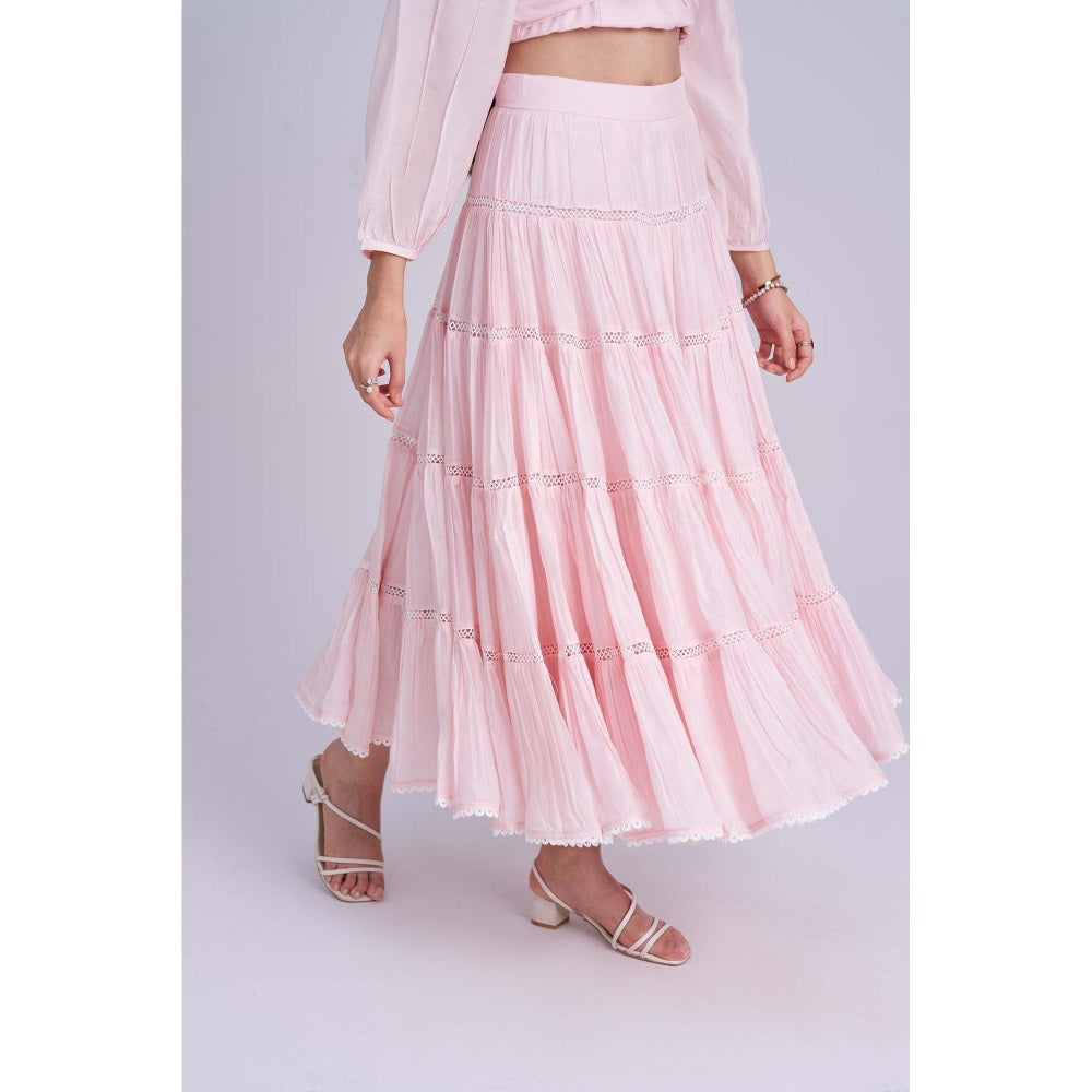 Torsha Pink Blush Lace Skirt