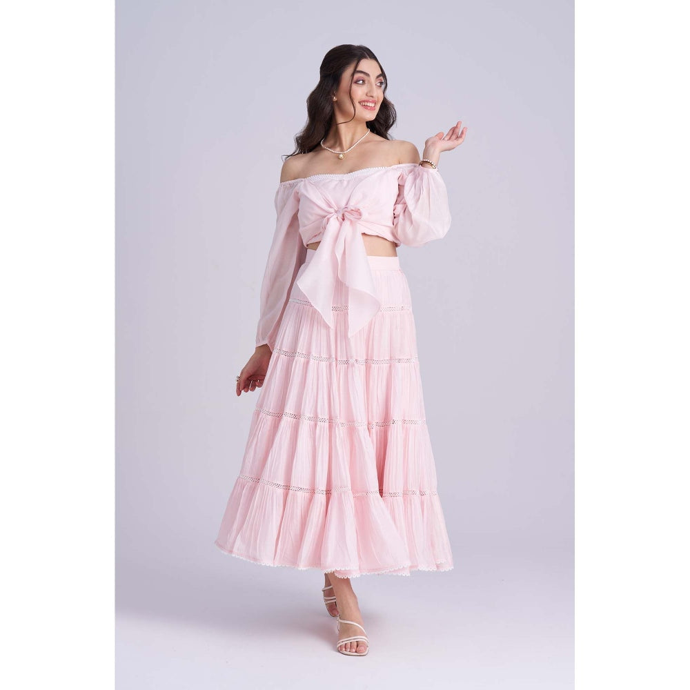 Torsha Pink Blush Lace Skirt
