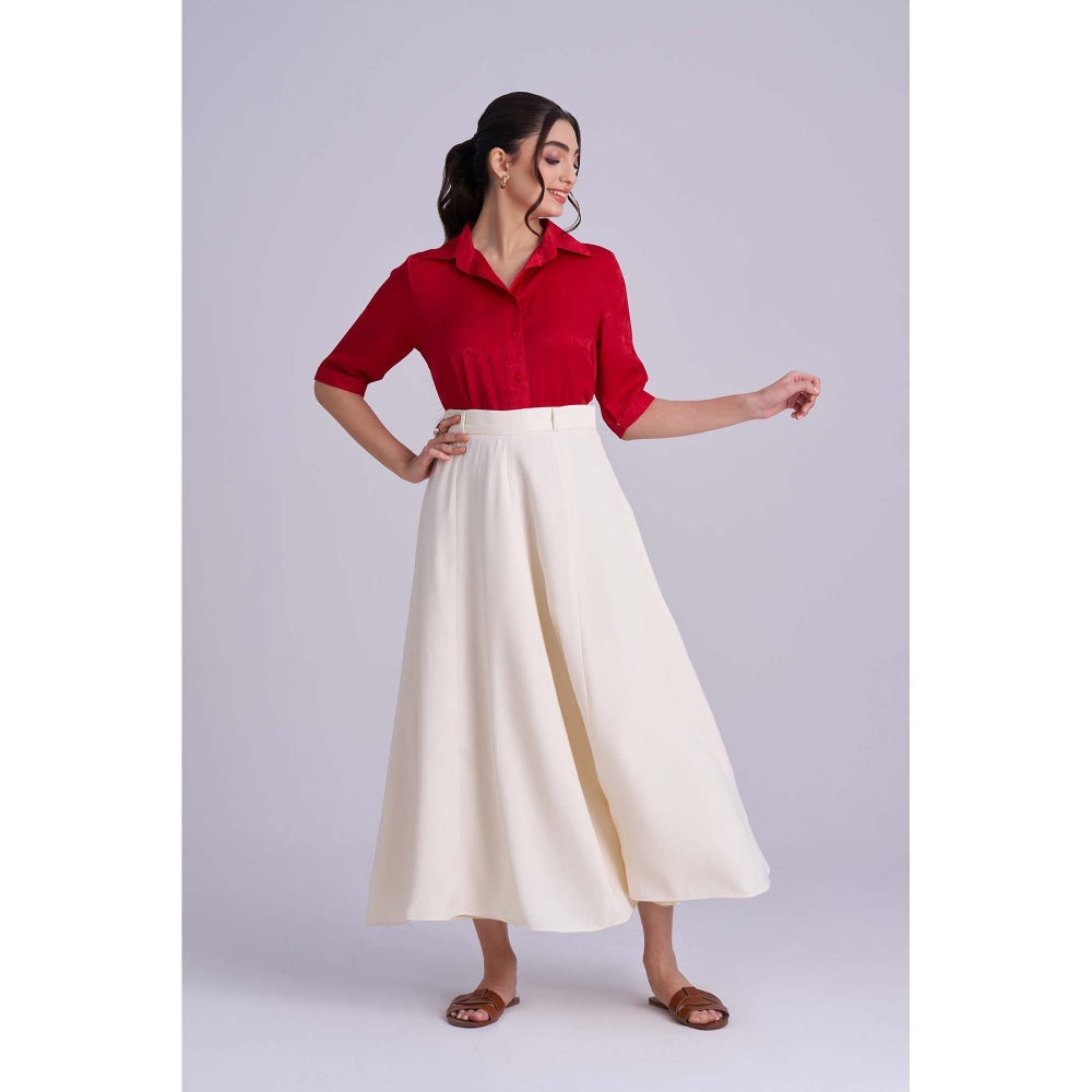 Torsha White Pearl Line Skirt