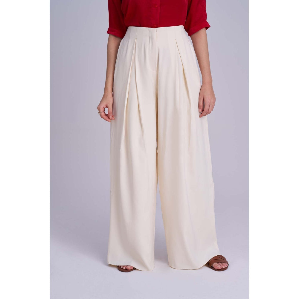 Torsha White Ivory Drift Palazzo