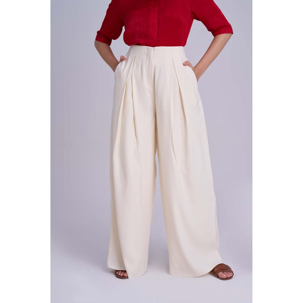 Torsha White Ivory Drift Palazzo