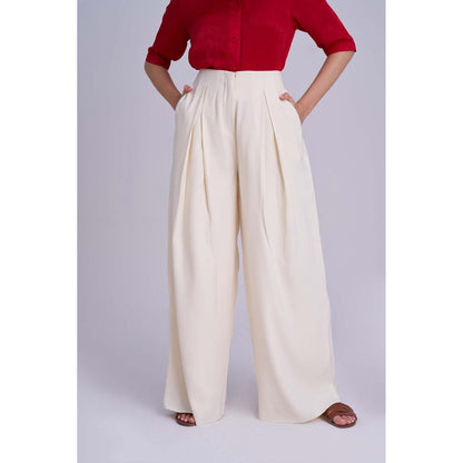 Torsha White Ivory Drift Palazzo