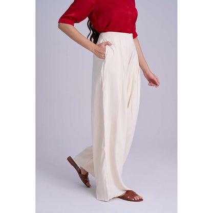 Torsha White Ivory Drift Palazzo